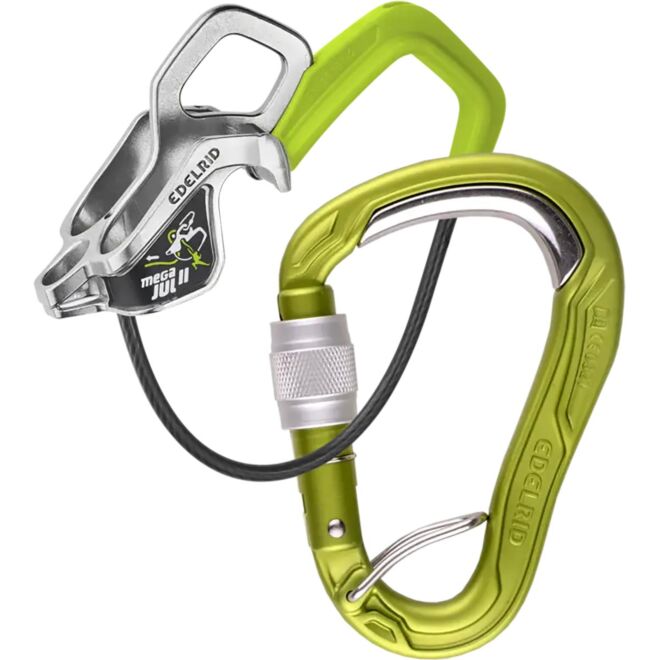 Edelrid Mega Jul II Belay Kit Bulletproof Screw Sicherungsgerät + Kletterkarabiner
