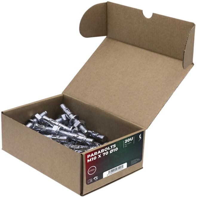 Fixe Box of M10 × 70 mm bolts expansionsbolzen 20-pack