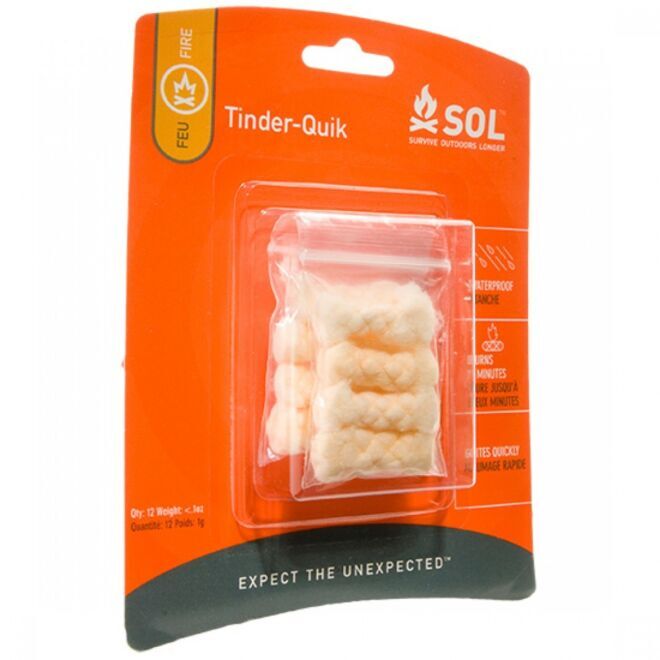 SOL Tinder Quik 12-Pack Feueranzünder für das Campen