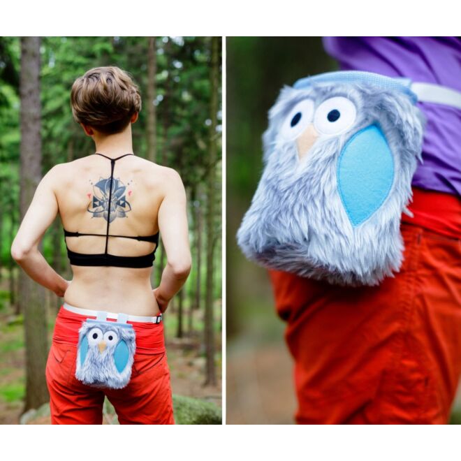 Crafty Climbing Forget-Me-Not Furry Owl magnesitbeutel