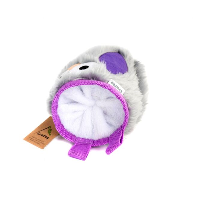Crafty Climbing Lavender Furry Owl magnesitbeutel