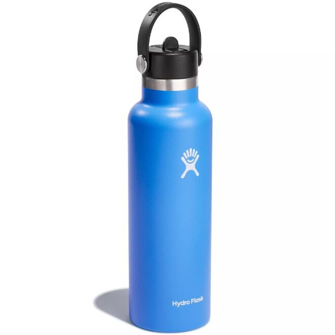 Hydro Flask 21 OZ (621 ml) Standard Mouth mit Flex Straw Cap isolierte Flasche