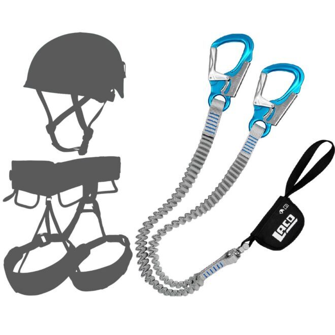 Oliunìd Deal Kit LACD Set Via Ferrata Pro Evo S 3.0 Set Ferrata + Helm und Gurtzeug Kit Via Ferrata