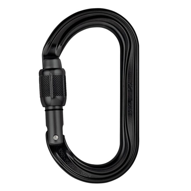 Petzl OK SCREW-LOCK Black ovaler Karabiner mit Schraubverschluss Klettern