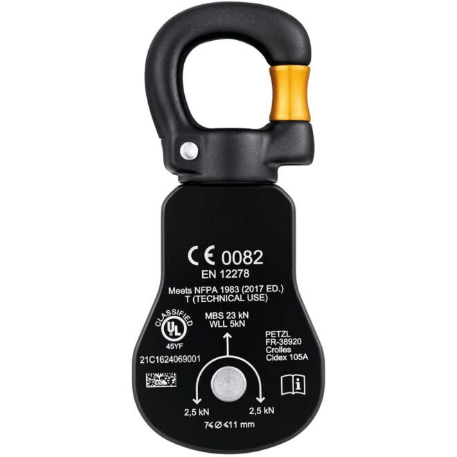Petzl Spin S1 Open einfache Seilrolle für Arbeiten in der Höhe