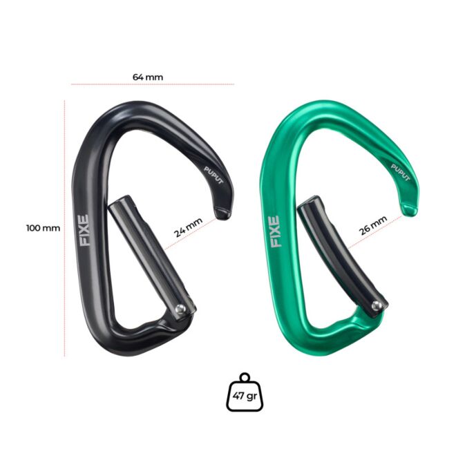 Fixe Pack 4 Puput Wide Klettersteigkarabiner
