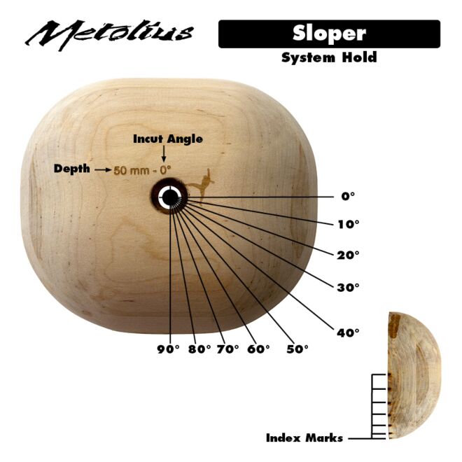Metolius Wood Grips Sloper 30° set 6 Klettergriffe