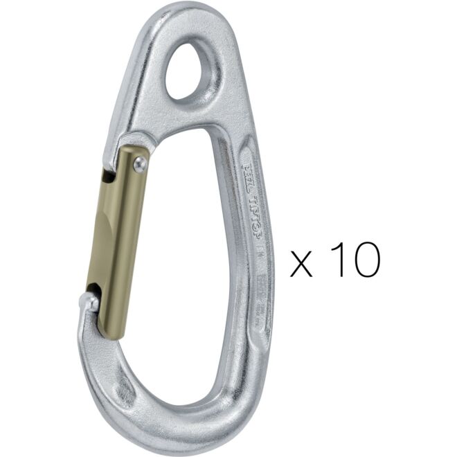 Petzl Tiptop Stainless (Packung mit 10) Klettersteigkarabiner