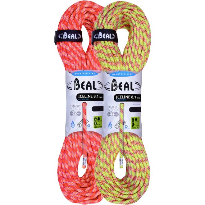 Beal Ice Line 8.1mm Unicore Golden Dry Pack halbe Seil Klettern